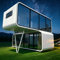 Cabine mobile préfabriquée insonorisée à structure en acier pour bureau de jardin moderne, studio de cour et travail à distance, type Apple Cabin House