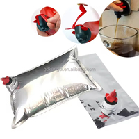 Sac en aluminium aseptique de 96 oz, 3 L, 5 L, boîte BIB avec robinet, pour champagne, vin, sirop, sauce, crème, huile, jus, boissons, produits alimentaires