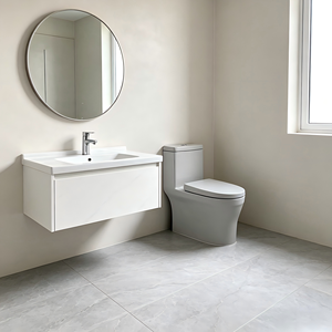 Piastrella in Ceramica Lucida 300x600mm con Motivo Continuo Grigio Chiaro Antiscivolo per Cucina Moderna, Villa e Bagno - Product Image 4