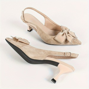 Женские изящные туфли на шпильке с бантом, острый носок, нескользящие, на шнуровке, для клуба, лета, зимы, улицы, свадьбы - Product Image 6