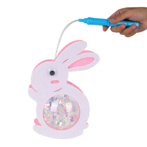 Lanterne à bulles LED portable en forme de lapin ou de dinosaure pour enfants, idéale pour la décoration des stands de marché nocturne - Product Image 4