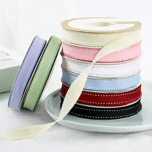 Csfy-Cinta de borde corrugado de grogrén, 2,5 CM, logotipo personalizado, color rosa, negro, azul, regalo, cuerdas de embalaje