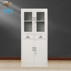 Usine de Foshan Offre Spéciale bureau d'hôpital utiliser le verre vers le <span class=keywords><strong>bas</strong></span> <span class=keywords><strong>porte</strong></span> en métal armoire en acier avec deux tiroirs du milieu - Product Image 1
