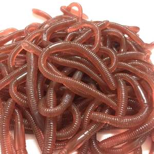 Gusanos Artificiales Rojos de Simulación de Lombriz, 8cm 10cm, Señuelos Blandos con Olor a Pescado para Equipo de Pesca de Niñas - Product Image 2