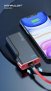 Konfulon công suất cao 10000mAh Li-polymer pin kích thước nhỏ xách tay ngân hàng điện với built-in Loại-C & USB đầu ra 12 Wát - Product Image 5