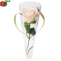 Emballage transparent écologique personnalisé Boîtes en PVC Emballage simple fleur à tube rond
