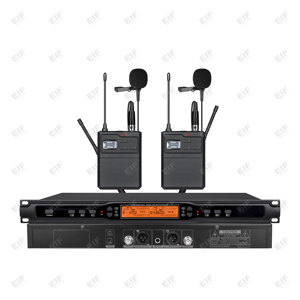 Micrófono Inalámbrico UHF de Doble Canal EIF HP-1100 en Oferta, con Micrófono Dinámico y de Condensador para Karaoke OEM - Product Image 3