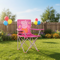 Chaise de camping pliable portable pour enfants en tissu Oxford écologique moderne avec tube en acier, logo personnalisé, légère, durable et confortable