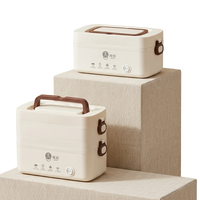 Chauffe-plat silencieux en acier inoxydable, boîte à bento portable, stockage thermique, cuisson à la vapeur pour le petit-déjeuner, boîte à lunch électrique