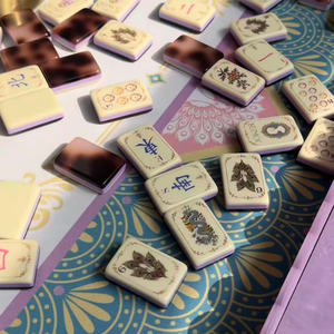 Nouvel ensemble de Mahjong américain de style victorien vintage avec design ton sur ton et dos en écaille de tortue pour la famille |   La série <span class=keywords><strong>Eloise</strong></span> - Product Image 3