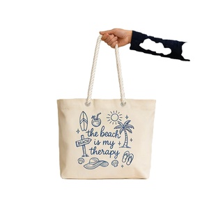 Bolsa de Gimnasio Extra Grande de Lona de Algodón con Asa Larga y Correa para el Hombro DB-0128 Hecha en China para Yoga, Uso Diario, Playa, Venta al por Mayor - Product Image 1