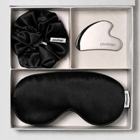 Ensemble de taie d'oreiller et masque de sommeil en satin de soie de mûrier 100% pure et naturelle, personnalisé pour un refroidissement optimal