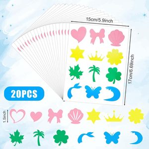 Temporary Tattoo <b>Sticker</b> 15x17cm Heart Bow Shell Star Crown <b>Flower</b> Leaf Palm Clover Butterfly Moon 20Pcs Custom Design - Product Image 1