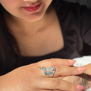 Anillo Tradicional Moku Jewellery con Múltiples Piedras Preciosas, Amatista Marquesa, Citrino, Granate, Anillo de Diseño Hecho a Mano para Mujer - Product Image 5