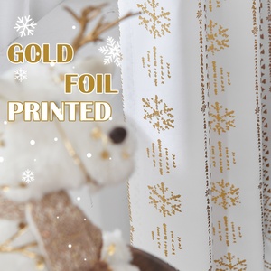 <span class=keywords><strong>Cortinas</strong></span> Opacas con Estampado Dorado y Plateado para Navidad, <span class=keywords><strong>Cortinas</strong></span> para Hoteles y Salones de Banquetes, Diseño Personalizado, Forro Térmico, Fabricante de Grado Profesional - Product Image 5