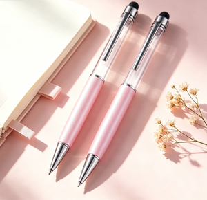Ready Stock Touch Stylus Rotating Metal Ballpoint <b>Pen</b> Clear Empty Tube Custom Logo Multi‑color <b>Pen</b> - Product Image 1