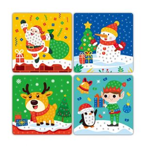 Activités créatives pour tout-petits, cadeau idéal pour le Nouvel An, autocollants 3D en EVA pailletés, thème de Noël, cartes à colorier - Product Image 5