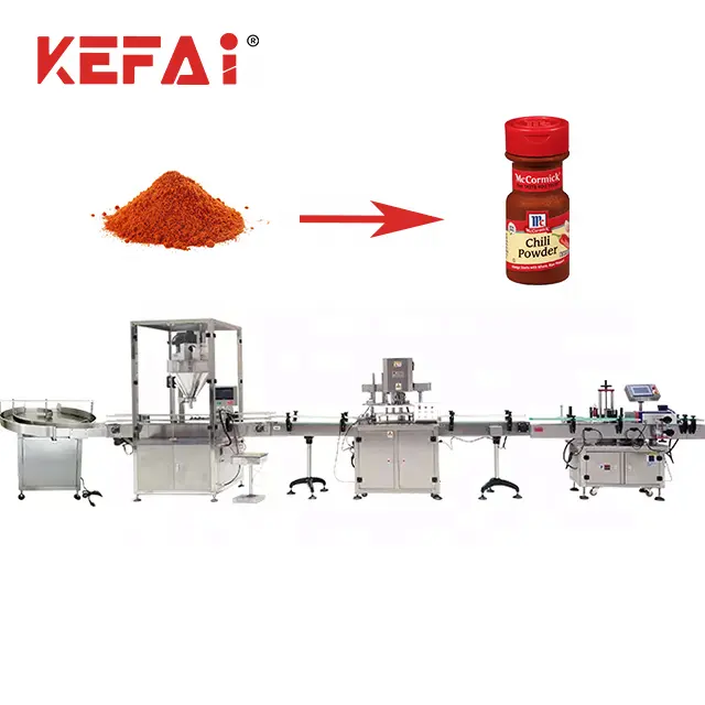 KEFAI-máquina de llenado de polvo de especias, totalmente automática, línea de producción de botellas, 2023