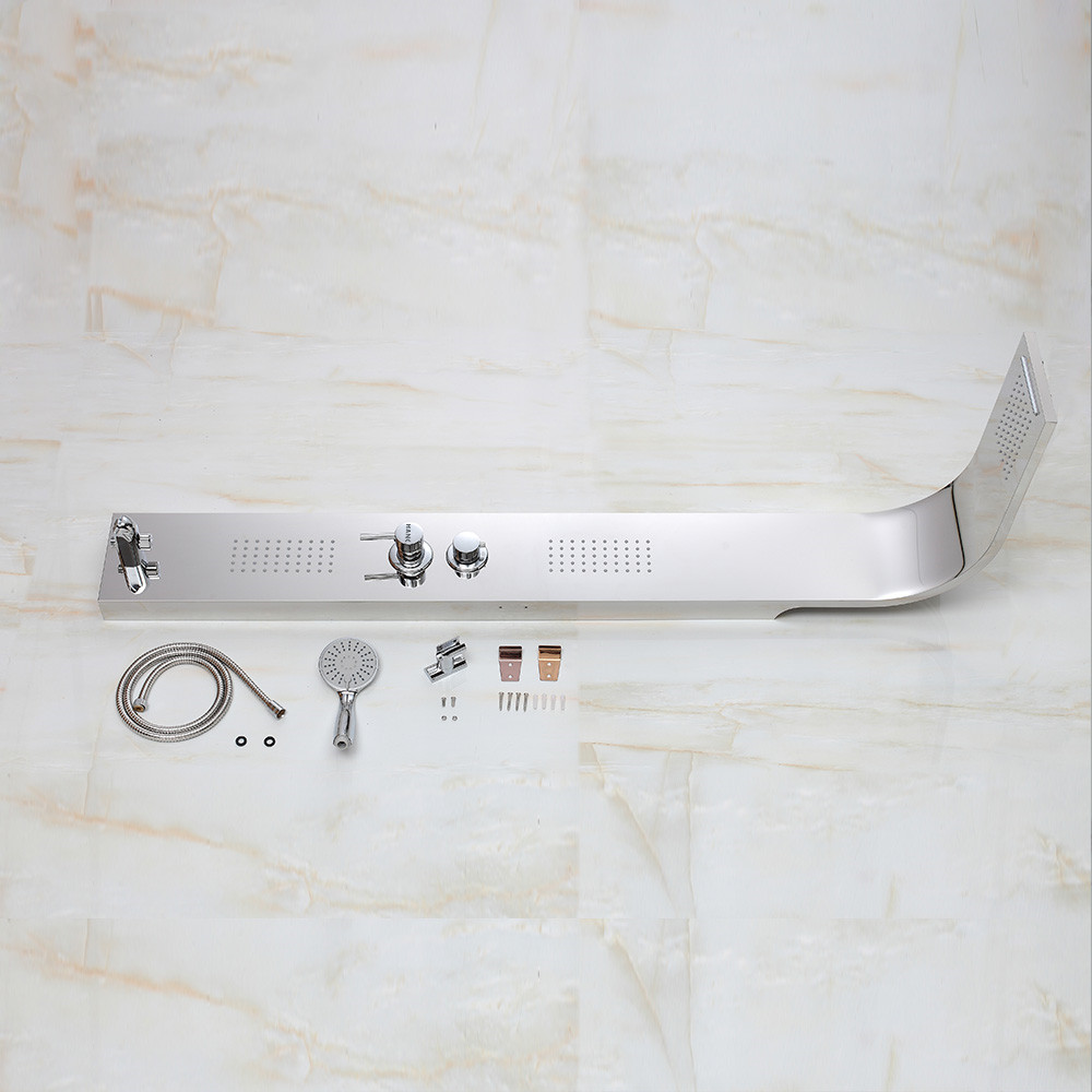 High Quality Bathroom Shower Design Polished Mirror 304 Stainless Steel Shower Panel With Top Waterfall