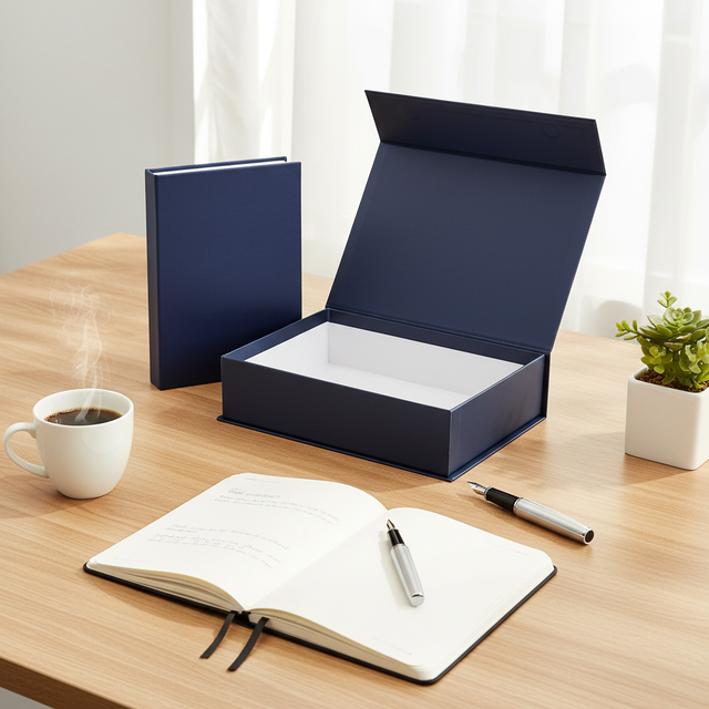 Custom Luxury Magnetic Gift Box with Notebook Set Corporate Executive Stationery Premium Rigid Cardboard Packaging Magnetic