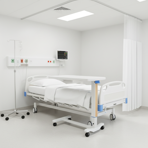 चिकित्सा देखभाल बिस्तर और अस्पताल फर्नीचर के लिए एब्स सामग्री के साथ समायोज्य चल डाइनिंग टेबल - Product Image 2