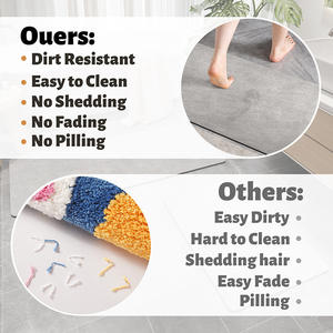 Tapis de salle de bain rectangulaire uni, absorbant et antidérapant, pour la maison, les toilettes et l'entrée, lavable en machine, en polaire - Product Image 6