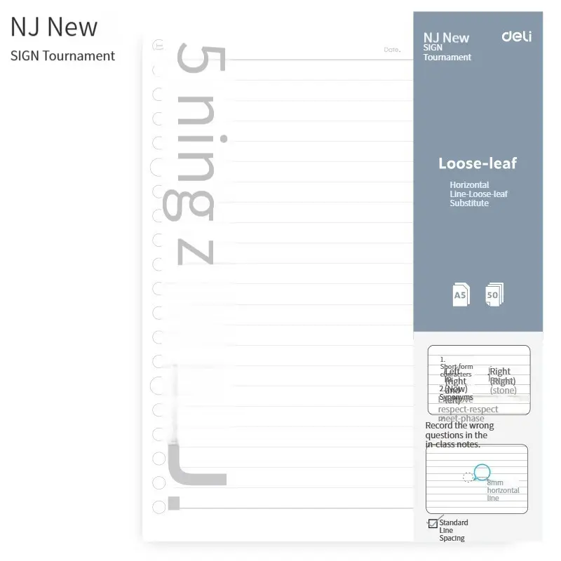 Deli ns310 grid notebook minimalista in stile letterario delicato indice di luce soffusa stravaganza studente universitario libro per i compiti di alta qualità