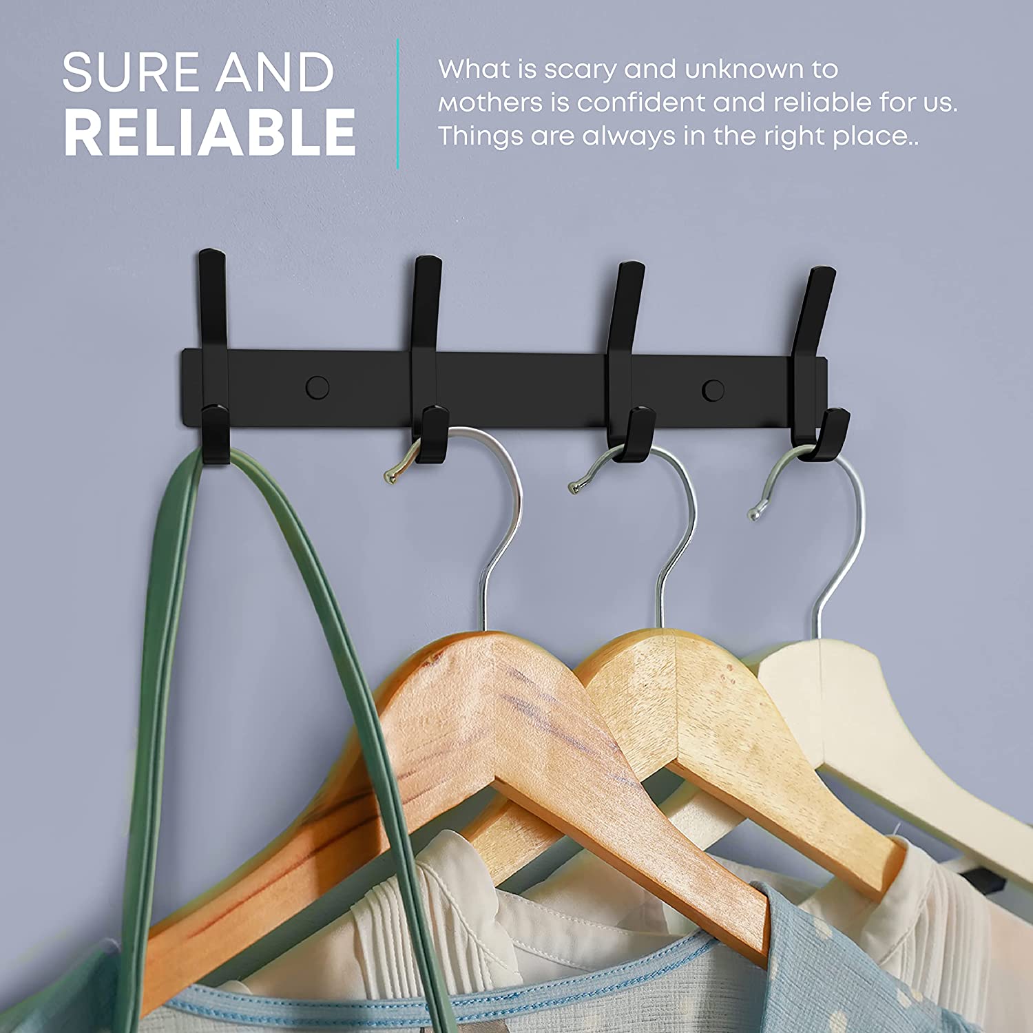 Стеллаж для пальто с 4 крючками для пальто для подвешивания, 12 дюймов, сверхпрочный стеллаж для пальто из нержавеющей стали SUS304, настенный