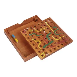 Juegos de mesa clásicos de alta calidad, juego de ajedrez de serpiente y escalera de madera para familias