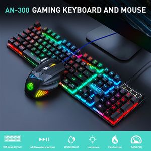 AN-300 oyun klavyesi ve fare <span class=keywords><strong>Combo</strong></span> ucuz optik Led aydınlatmalı klavye ve fare seti - Product Image 4