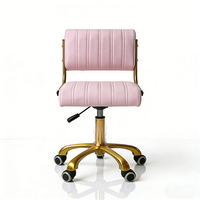 Meubles de salon de beauté luxueux, tabouret pivotant à base dorée, petit tabouret moderne pour techniciens, pour salon de coiffure et manucure-pédicure