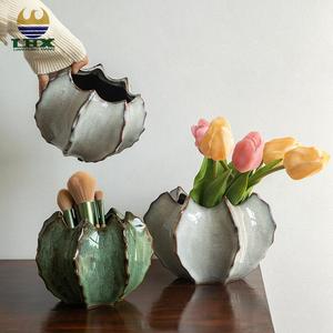 <span class=keywords><strong>Pot</strong></span> <span class=keywords><strong>de</strong></span> fleurs en céramique unique du fabricant, couleur gris vert carambole, pour plantes succulentes, décoration <span class=keywords><strong>de</strong></span> salon, <span class=keywords><strong>pot</strong></span> <span class=keywords><strong>de</strong></span> fleurs pour la maison - Product Image 2