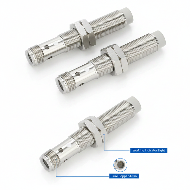 JIMOU Sensor Factory DC 2 Wire Connector Type Metal Detection Sensor M12 Inductive Proximity Sensor