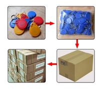 ABS RFID Keyfob Tag dengan 125KHz Chip TK4100 EM4200 EM4305 T5577 untuk kontrol akses Hotel 1K IC kartu kunci