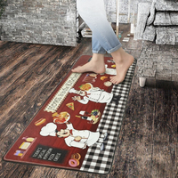 Ensemble de tapis de cuisine 2 pièces, rembourrés, anti-fatigue, antidérapants, imperméables, pour chef, motif italien à carreaux, pour cuisine/évier/buanderie