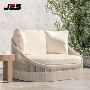 Chaise longue de plage extérieure de restaurant de luxe chaise longue de patio en teck blanc inclinable lit de repos rond pliant - Product Image 5