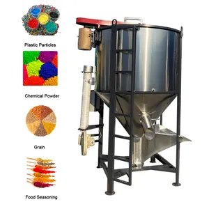 Mixer pupuk vertikal baja tahan karat Mixer vertikal panas partikel plastik