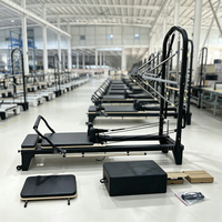 Reformer de Pilates en alliage d'aluminium avec tour et rail complet, équipement d'entraînement de fitness haut de gamme pour studio et usage domestique