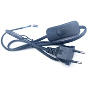 Câble d'alimentation noir Kema Keur 250v 2.5a de 1,2 m avec interrupteur 306 H03VVH2-F 2*0,75mm2