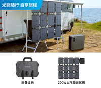 Panneau solaire pliable Gendome Solar 200 200W intégrant des cellules flexibles de qualité supérieure conçues pour l'exploration en plein air et le camping