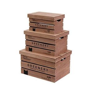 Wooden Storage Boxes Rectangle 20-35L Solid Wood Home Decor Display <b>Crates</b> - Product Image 4