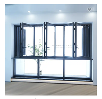 Fenêtres pliantes verticales en aluminium de conception moderne, fenêtres en verre à double pliage pour maison, villa, cadre en alliage d'aluminium
