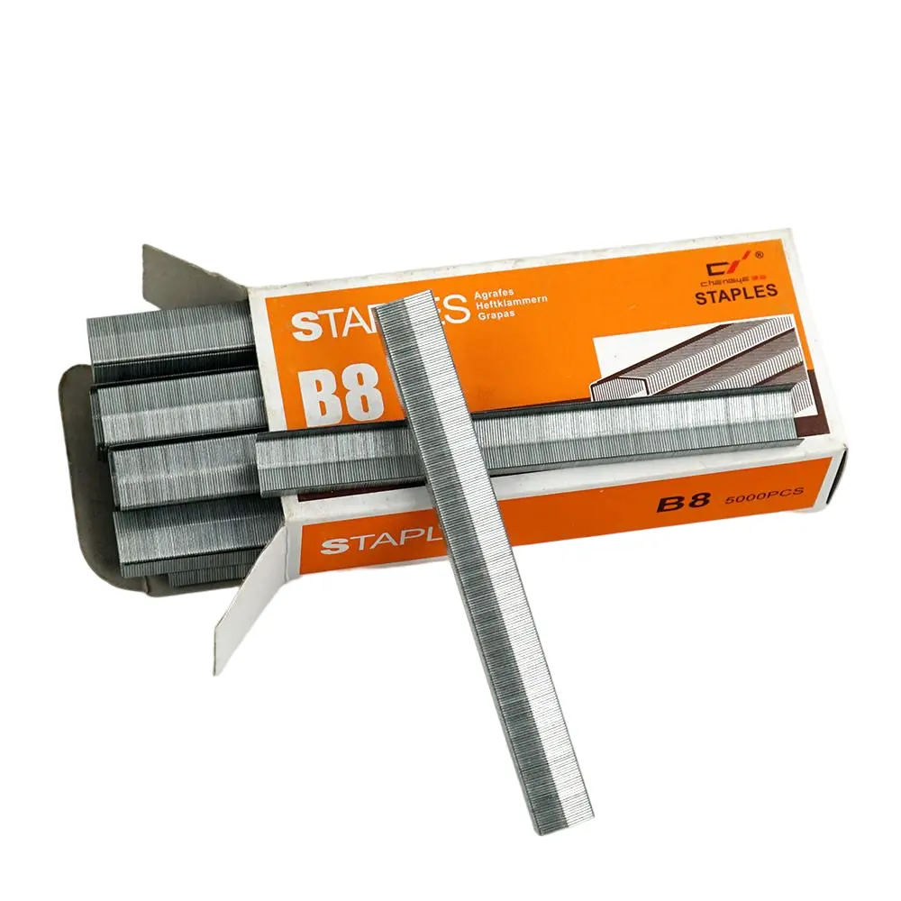 Fornitura produttore ufficio speciale argento colore zincato B8 cucitrice graffette in acciaio inox metallo fiocco perni