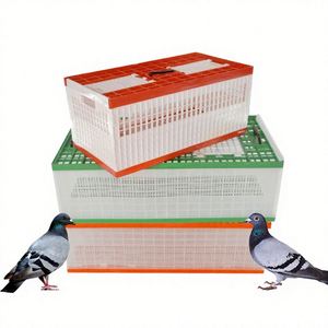 Cage à pigeons pliable en plastique en forme de porte, respirante, avec fermeture à poussoir, portable pour la course et le transport - Product Image 1