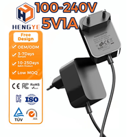 Chargeur mural électrique 5V 1A avec prise EU US UK AU, adaptateur secteur AC/DC, certifié CE