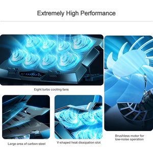 Smonama máy tính xách tay làm mát pad có thể điều chỉnh máy tính xách tay đứng với điện thoại di động đứng chủ 8 Quạt làm mát và cổng USB - Product Image 3