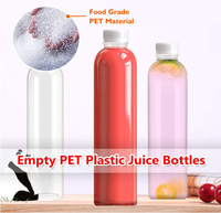 Botol jus teh susu plastik bening kelas makanan bebas Bpa jus hewan peliharaan plastik penjualan terbaik Moq kecil 500ml 1L cetakan layar CN;GUA