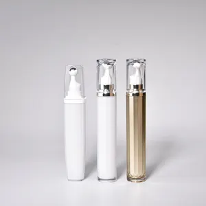 Tubo chapado biodegradable de lujo de 15ml, logotipo personalizado, boquilla larga vacía, tubo de crema de suero para ojos con tubo brillante