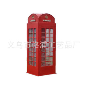 Cabina telefónica británica roja de metal, accesorios temáticos para decoración de cabinas de fotos, artesanía de Yiwu - Product Image 4
