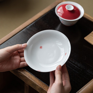 Guanlan Ceramic Teapot Stand With Lid Porcelain Dry Brewing <b>Tea</b> <b>Set</b> Dehua Origin First Class Product - Product Image 2